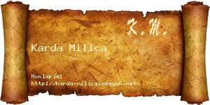 Karda Milica névjegykártya